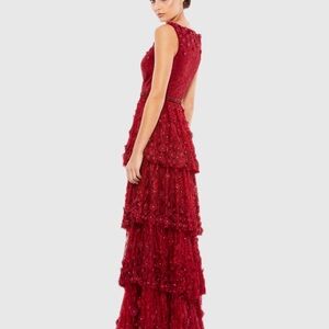 Mac Duggal Red Sleeveless Gown